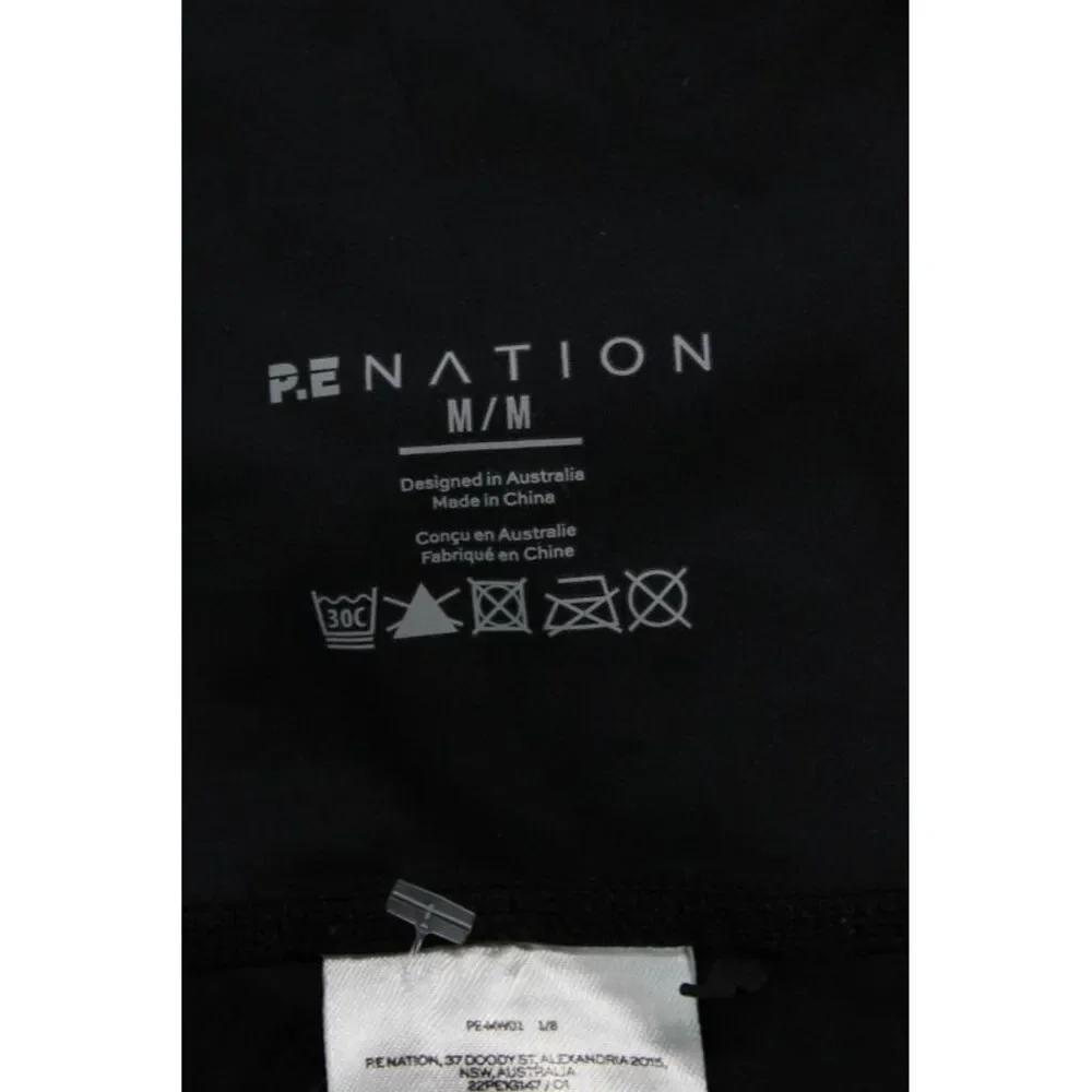 P.E Nation Womens High Waisted Color Blocked Athletic Leggings Black Size M_5